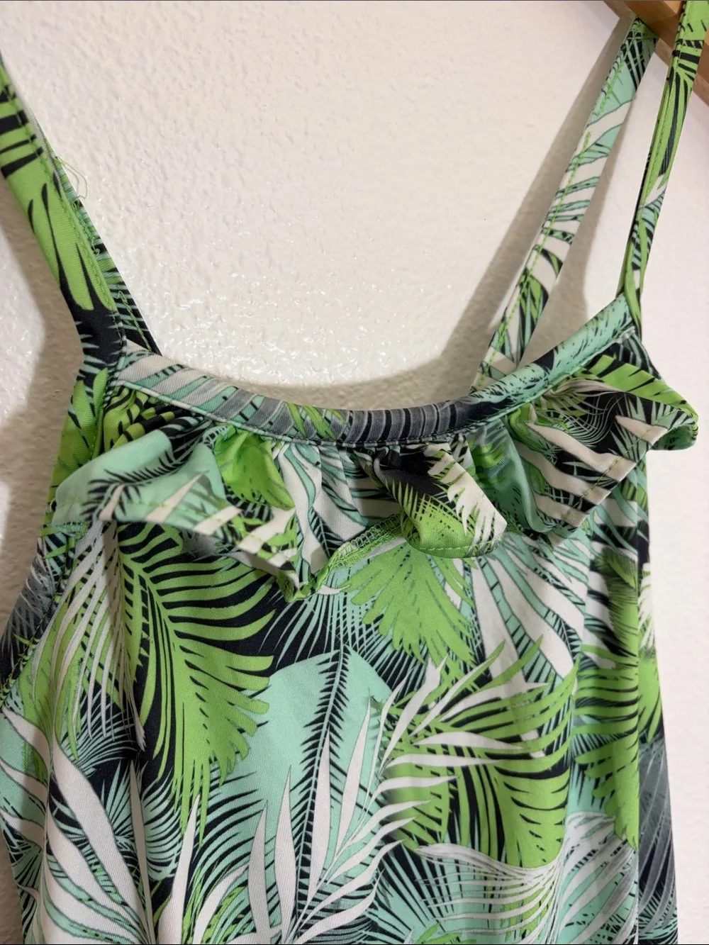 Hurley Tropical Palm Print Green Mint Summer Romper Shortall